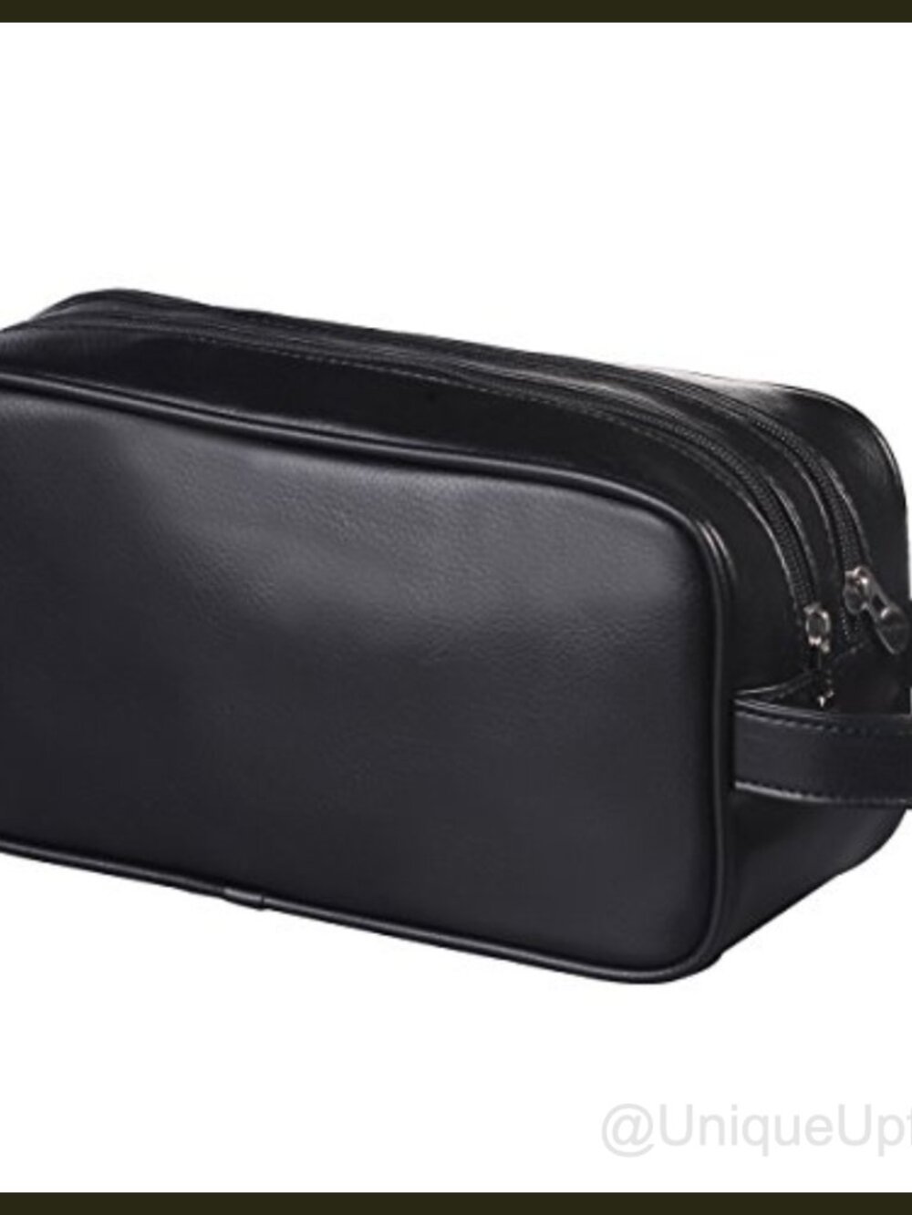PU Leather Travel Toiletry Bag Dual Compartment Dopp Kit